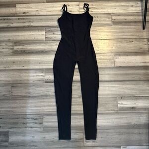 White Fox Full Body Suit Tank Top Size Small Womens Black Sleeveless